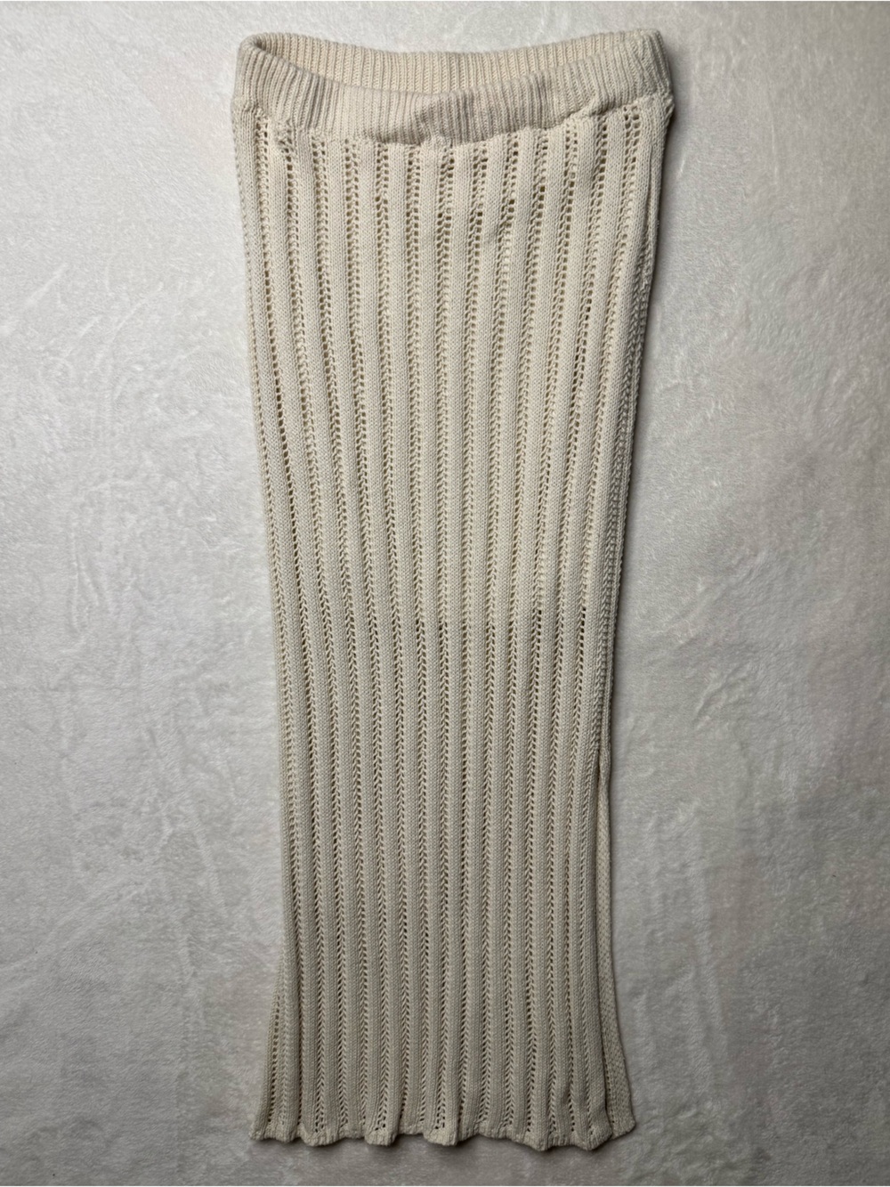 Freshman 1996 - Cream Ribbed Knit Midi Skirt